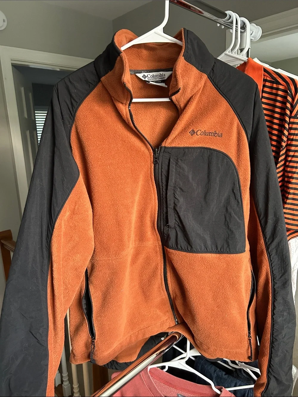 Columbia Orange and Black Lightweight Fleece Jacket